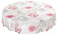 Obrusy i serwetki - ANRO Obrus zmywalny obrus ceratowy ceratowy obrus ceratowy róża serce romantyczny antyk szary rozmiar do wyboru, okrągły 140 cm (E05410-RU140) - miniaturka - grafika 1