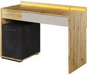 Biurka dla dzieci - Biurko z oświetleniem QUBIC QB-08 Dąb + jasny szary + ciemny szary QB8DAR - miniaturka - grafika 1