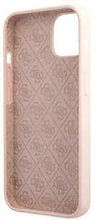 Guess GUHMP13MLSLMGLP iPhone 13 6,1" jasnoróżowy/light pink hardcase Silicone Script Gold Logo Magsafe - Etui i futerały do telefonów - miniaturka - grafika 7