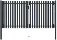 Akcesoria do ogrodzeń - VidaXL Dwuskrzydłowa brama ogrodzeniowa, stal, 306x200 cm, antracytowa 146353 VidaXL - miniaturka - grafika 1