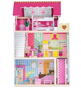 EcoToys Domek dla lalek rezydencja malinowa z windą - Domki dla lalek - miniaturka - grafika 3