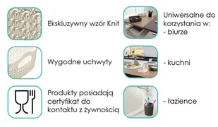 Curver TACA, KOSZYK A5 KNIT 234673 - Tace i patery - miniaturka - grafika 3