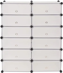 vidaXL Szafka na buty z 12 przegrodami, biała - Szafki na buty - miniaturka - grafika 4