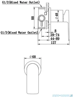 Kohlman Proxima bateria podtynkowa chrom QW220P | - Baterie podtynkowe - miniaturka - grafika 2