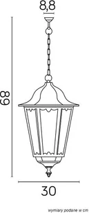 Su-Ma Lampa wisząca RETRO MAXI K 1018/1 BD K 1018/1/BD/SUMA - Lampy ogrodowe - miniaturka - grafika 2