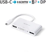 Adaptery i przejściówki - Purelink IS250 Premium 4K adapter USB-C na HDMI DisplayPort DVI 0,10m biały) IS250 - miniaturka - grafika 1