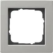 Ramki na zdjęcia - Gira 021133 ramka osłonowa E2 "1-krotnie, ze stali szlachetnej 021133 - miniaturka - grafika 1