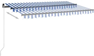 VidaXL Lumarko Automatycznie zwijana markiza, 400 x 350 cm, niebiesko-biała! 3069186 VidaXL - Markizy - miniaturka - grafika 3