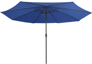 vidaXL Parasol ogrodowy na metalowym słupku, 400 cm, lazurowy vidaXL - Parasole ogrodowe - miniaturka - grafika 4