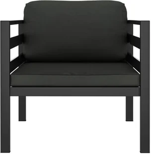 vidaXL Fotel z poduszkami, aluminium, antracytowy - Fotele - miniaturka - grafika 2