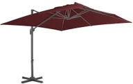 Parasole ogrodowe - vidaXL Parasol wiszący na aluminiowym słupku, bordowy, 400x300 cm 312315 - miniaturka - grafika 1