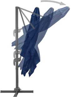vidaXL Parasol wiszący z aluminiowym słupkiem 3x3 m błękit lazur 47002 - Parasole ogrodowe - miniaturka - grafika 6