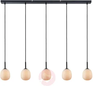 Lindby Etiena lampa wisząca, 5-pkt., szkło opalowe - Lampy sufitowe - miniaturka - grafika 3