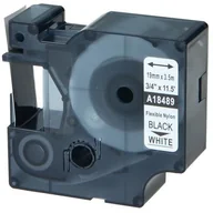 Papier do drukarek - Dymo Taśma zamiennik 18489, 19mm x 3, 5m czarny druk / biały podkład, nylon flexi - miniaturka - grafika 1