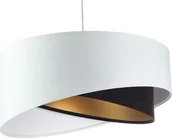 Lampy sufitowe - Biało-czarna welurowa lampa wisząca N3-E53 - miniaturka - grafika 1