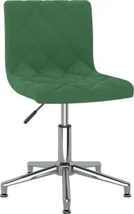 vidaXL Obrotowe krzesło stołowe ciemnozielone obite aksamitem 3086584 - Krzesła - miniaturka - grafika 4