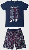 Piżamy chłopięce - Lenny Sky Chłopięca piżama Skate ciemnoniebieska - miniaturka - grafika 1