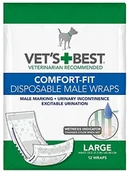 Specjalistyczne artykuły dla zwierząt - Vets Best Vet 's Best Comfort-Fit Washable Dog Male Wrap wetness Indicator Large 12 Pack - miniaturka - grafika 1