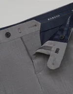 Spodnie męskie - Borgio Eleganckie spodnie saluzzo szary slim fit - miniaturka - grafika 1