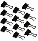 Spinacze i klipsy do papieru - Wedo 6421415 klamerki o grubości 15 MM, 12 sztuk, lakierowana na czarno metalowa zdejmowane prasowania, sprężyną, czarny/srebrny 6421415 - miniaturka - grafika 1