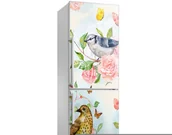 Naklejki na drzwi i meble - Foto Naklejka na lodówkę Ptaki motyle róże - miniaturka - grafika 1