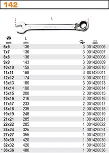 Klucz płasko-oczkowy z dwukierunkowym mechanizmem zapadkowym BETA, 30 mm - Klucze i nasadki - miniaturka - grafika 2