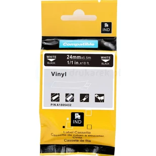 DYMO strefadrukarek.pl Taśma 1805432 winylowa 24mm x 5.5m czarna biały nadruk - zamiennik | OSZCZĘDZAJ DO 80% - ZADZWOŃ! 730811399 PROMOCJA! RH-1805432 - Dodatki do drukarek i skanerów - miniaturka - grafika 2