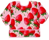 Śliniaki i fartuszki - Twistshake Twistshake Śliniak z Rękawami Truskawka - miniaturka - grafika 1