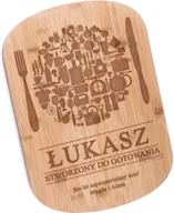 Deski do krojenia - Murrano Bambusowa Deska do Krojenia z Grawerem Stworzony Do Gotownia DSK-BMB1-006 - miniaturka - grafika 1