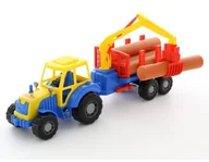 Samochody i pojazdy dla dzieci - Wader POLESIE 35370 traktor z przyczepą do przewozu drzewa - miniaturka - grafika 1