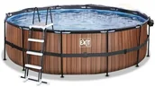 Baseny ogrodowe - Exit Basen Wood brązowy okrągły 360 x 122 cm pompa filtrująca 30.22.12.10 - miniaturka - grafika 1