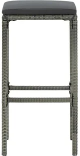 vidaXL 3-cz. zestaw mebli barowych z poduszkami, rattan PE, szary 3064760 - Meble ogrodowe - miniaturka - grafika 11