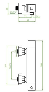 Laveo Bateria prysznicowa z termostatem TERMICO BLQ 74TD - Baterie wannowe i prysznicowe - miniaturka - grafika 5