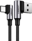 Kable USB - UGREEN kątowy kabel przewód USB - USB Typ C Quick Charge 3.0 QC3.0 3 A 0,5 m szary (US176 20855) - miniaturka - grafika 1