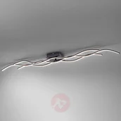 Lampy sufitowe - Leuchten Direkt Lampa sufitowa LED Wave czarna 137,5 cm - miniaturka - grafika 1
