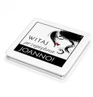 Lusterka do makijażu - Murrano Lusterko kwadratowe z grawerem witaj przepiękna LSTR-KW-011 - miniaturka - grafika 1