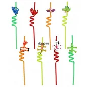 Wieczór panieński i kawalerski - SŁOMKI CRAZY DO NAPOJU DRINKA SOKU 4 szt dinozaury - miniaturka - grafika 1