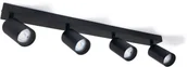 Lampy ścienne - SUPERLED Oprawa halogenowa natynkowa ścienno - sufitowa LED Spoti x4 v2 - Czarna OH-8175 - miniaturka - grafika 1