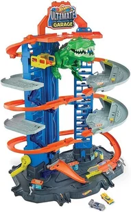 Mattel City. GJL14 Mega garaż T-Rexa + 2 samochodziki - Tory, garaże, parkingi - miniaturka - grafika 2