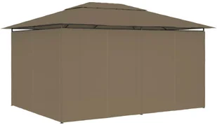 vidaXL Namiot ogrodowy z zasłonami, 4 x 3 m, taupe, 180 g/m 312232 - Pawilony ogrodowe - miniaturka - grafika 6