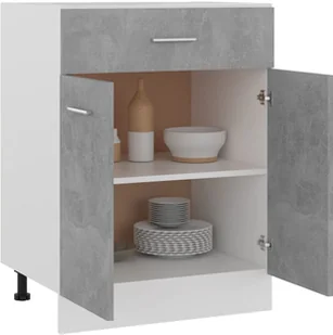 vidaXL Szafka kuchenna, szarość betonu, 60x46x81,5 cm, płyta wiórowa 801192 - Szafki kuchenne - miniaturka - grafika 10