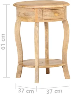 vidaXL Stolik boczny, 37x37x61 cm, lite drewno mango vidaXL - Ławy i stoliki kawowe - miniaturka - grafika 6