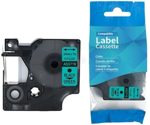 Dymo strefadrukarek.pl Taśma D1 53719 24mm x 7m zielona czarny nadruk - zamiennik | OSZCZĘDZAJ DO 80% - ZADZWOŃ! 730811399 PROMOCJA! D1-53719 - Etykiety do drukarek - miniaturka - grafika 4