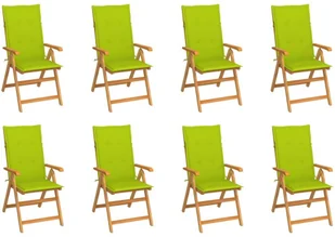 vidaXL Rozkładane krzesła ogrodowe z poduszkami, 8 szt., drewno tekowe! 3072552 - Fotele i krzesła ogrodowe vidaXL Rozkładane krzesła ogrodowe z poduszkami, 8 szt., drewno tekowe! 3072552 - Fotele i krzesła ogrodowe - miniaturka - grafika 1