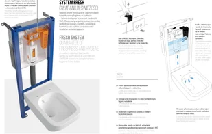 Cersanit Crea Set B26 miska WC CleanOn z deską wolnoopadającą Slim i stelaż podtynkowy Aqua z przyciskiem spłukującym Accento Square chrom błyszczący S701-315 S701-318 - Stelaże i zestawy podtynkowe do WC - miniaturka - grafika 4