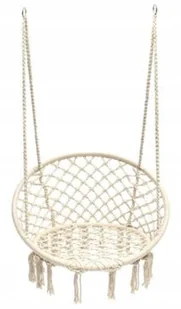 Hamak brazylijski krzesło z poduszkami biały - Fotele ogrodowe wiszące - miniaturka - grafika 3