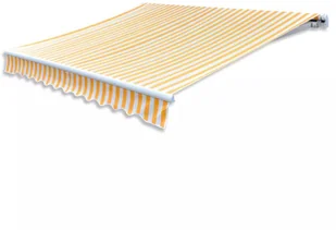 vidaXL vidaXL Markiza przeciwsłoneczna żółto-białe płótno 4 x 3 m (bez stelażu) - Markizy - miniaturka - grafika 6