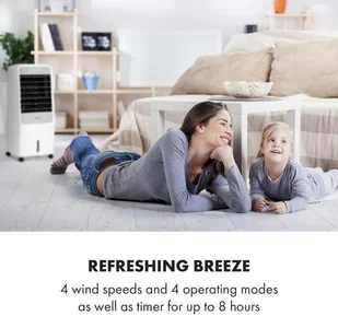 Wentylator Klarstein Townhouse, wentylator/chłodnica powietrza, 7 l, 110 W, pilot zdalnego sterowania, 2x pakiet lodowy, biały ACO4-TownhouseWH - Wentylatory - miniaturka - grafika 2