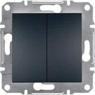 Wyłączniki światła i elektryczne - Schneider Asfora łącznik świecznikowy podtynkowy podwójny antracyt EPH0300371 - miniaturka - grafika 1
