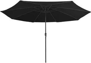 vidaXL Parasol ogrodowy na metalowym słupku 400 cm czarny  47384 - Parasole ogrodowe - miniaturka - grafika 5
